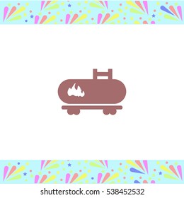 Fuel truck vector icon on white background. Isolated illustration. Business picture.