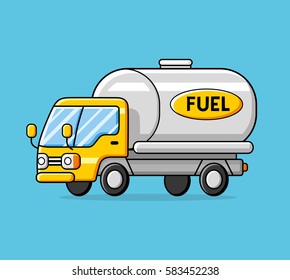 Fuel truck vector isolated.