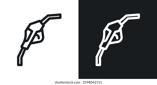 Fuel vector icon set in black and white color.