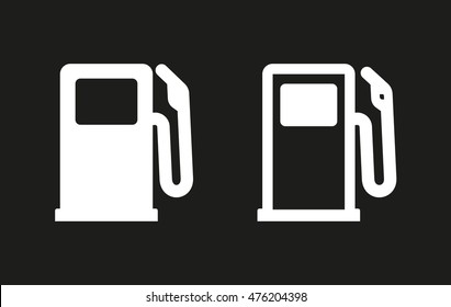Fuel vector icon. White illustration isolated on black background for graphic and web design.