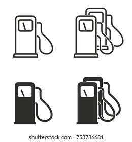 Fuel vector icons set. Black illustration isolated for graphic and web design.