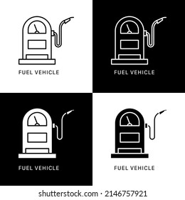 Fuel Vehicle Icon Cartoon. Gasoline Station Symbol Vector Logo