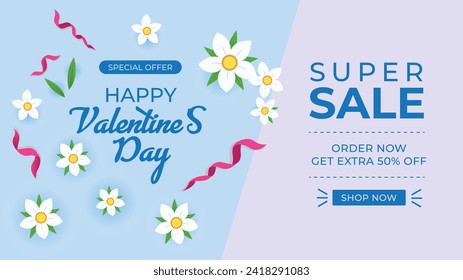 Alimenta tus ventas del Día de San Valentín con nuestra cautivadora plantilla de banner. Eleva tu negocio con diseños infundidos por el amor. Compra ahora y destaca! #valentine #banner #sale