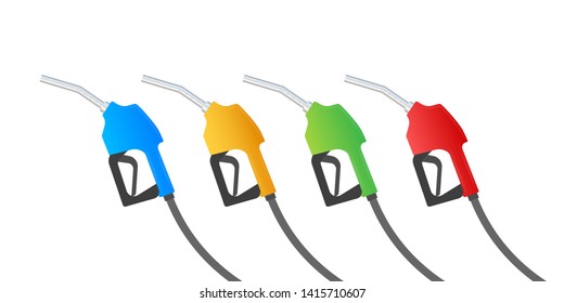 Fueling gasoline or diesel vector web banner. Filling stations network, petroleum. Vector stock illustration.