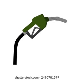 Ilustración de la gasolina de la boquilla de combustible aislada sobre fondo blanco, diesel, gas aislado sobre fondo transparente. Bomba de combustible de petróleo de diseño artístico. Señal de gasolinera