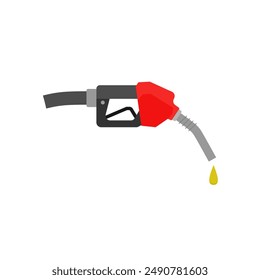 fueling nozzle gasoline illustration isolated on white background, diesel, gas isolated on transparent background. Art design petroleum fuel pump. Petrol station sign