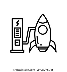 Fueling Rocket icon in vector. Illustration