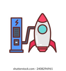 Fueling Rocket icon in vector. Illustration