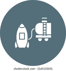 Fueling Rocket icon vector image. Can also be used for Space. Suitable for mobile apps, web apps and print media.