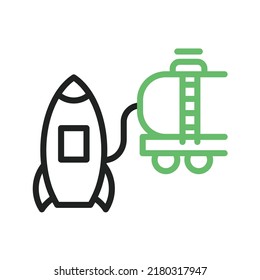 Fueling Rocket icon vector image. Can also be used for Space. Suitable for mobile apps, web apps and print media.