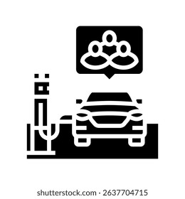 fueling share vehicle car service glyph icon vector. fueling share vehicle car service sign. isolated symbol illustration