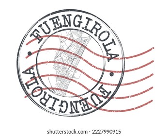 Fuengirola, Málaga, Spain Stamp Map Postal. Silhouette Seal Roads and Streets. Passport Round Design. Vector Icon. Design Retro Travel National Symbol.