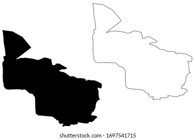 Fuenlabrada City (Kingdom of Spain, Community of Madrid) map vector illustration, scribble sketch City of Fuenlabrada map