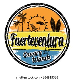 Fuerteventura grunge stamp on white background, vector illustration