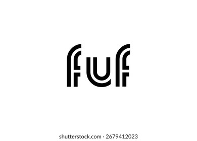 FUF Creative Unique Modern Letter Logo Design. Elegant Monogram Logo Design with Decorative Elements and Typography