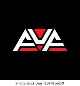 FUF triangle letter logo design with triangle shape. FUF triangle logo design monogram. FUF triangle vector logo template with red color. FUF triangular logo Simple, Elegant, and Luxurious design.