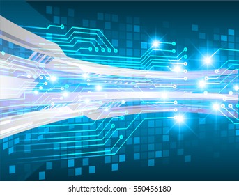 fufuture technology, blue cyber security concept background, abstract hi speed digital internet.motion move blur. pixel. vector