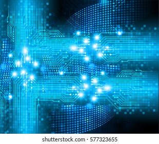 fufuture technology, blue cyber security concept background, abstract hi speed digital internet.motion move blur. pixel. vector