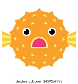 Fugu fish character cute vector illustration