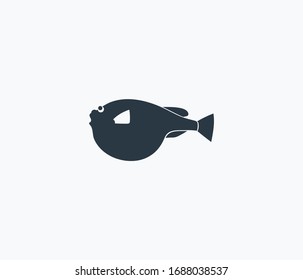 Icono del pez Fugu aislado en fondo limpio. Icono de dibujo del concepto del pez Fugu en estilo moderno. Ilustración vectorial para el diseño de la interfaz de usuario de la aplicación del logotipo móvil web.