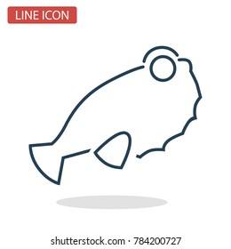 Fugu fish line icon for web and mobile design