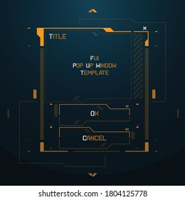 FUI Sci-fi Futuristic Cyberpunk style vector game menu interface template