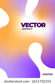 Fuid purple and orange gradient shapes on white