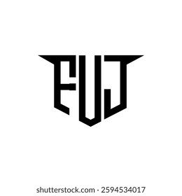 FUJ letter logo design with white background in illustrator, vector logo modern alphabet font overlap style, calligraphy designs for logo, Poster, Invitation, etc.