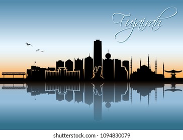 Fujairah skyline - United Arab Emirates - UAE - vector illustration
