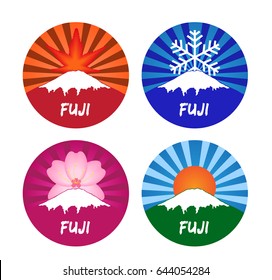 fuji all season icon vector . summer winter autumn and spring