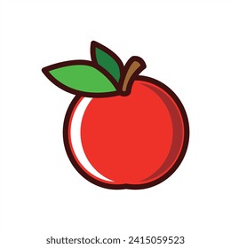 Fuji apple fresh from the tree vector design illustration 