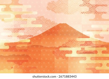 Fuji-Herbst, japanischer Musterhintergrund