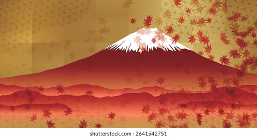 Fuji Autumn leaves Maple leaves Autumn Background