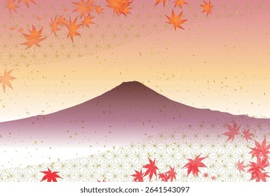 Fuji Autumn leaves Maple leaves Autumn Background