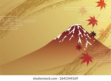 Fuji Autumn leaves Maple leaves Autumn Background