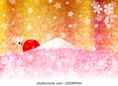 Fuji cherry greeting cards