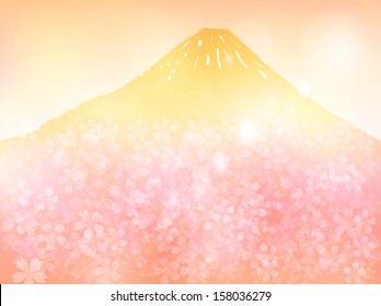 Fuji cherry tree background