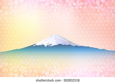 Fuji cherry tree New Year's card