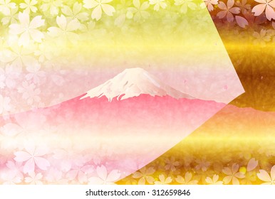 Fuji cherry tree New Year's card