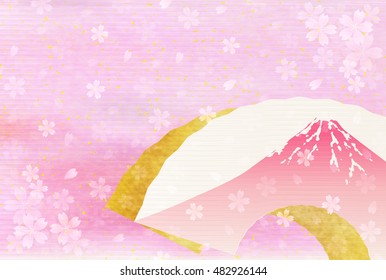
Fuji cherry tree New Year's card background