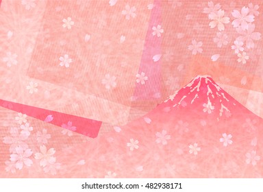 Fuji cherry tree New Year's card background