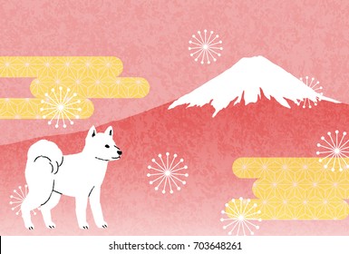 Fuji and dog background image, Happy New Year
