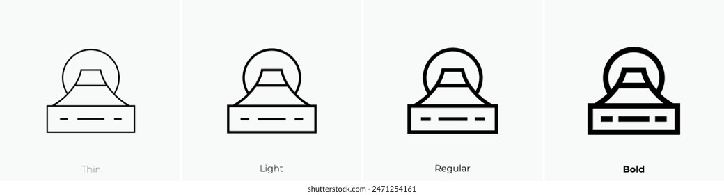 fuji icon. Thin, Light Regular And Bold style design isolated on white background