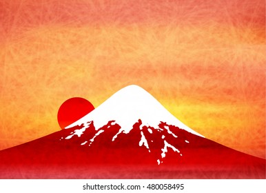 Fuji Japanese paper greeting card background