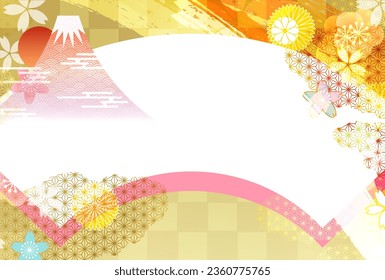 Fuji Japanese paper New Year's card Background