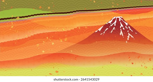 Fuji Japanese Pattern Autumn Background