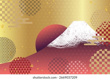 Fuji japonês padrão Nengajo fundo