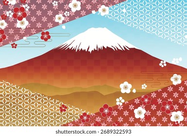 Fuji japonês padrão Nengajo fundo