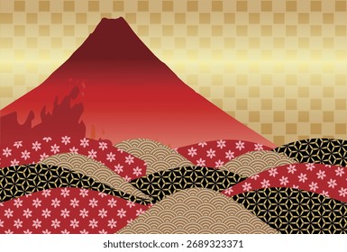 Fuji japonês padrão Nengajo fundo