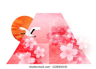 Fuji Japanese Washi New Year's card background
